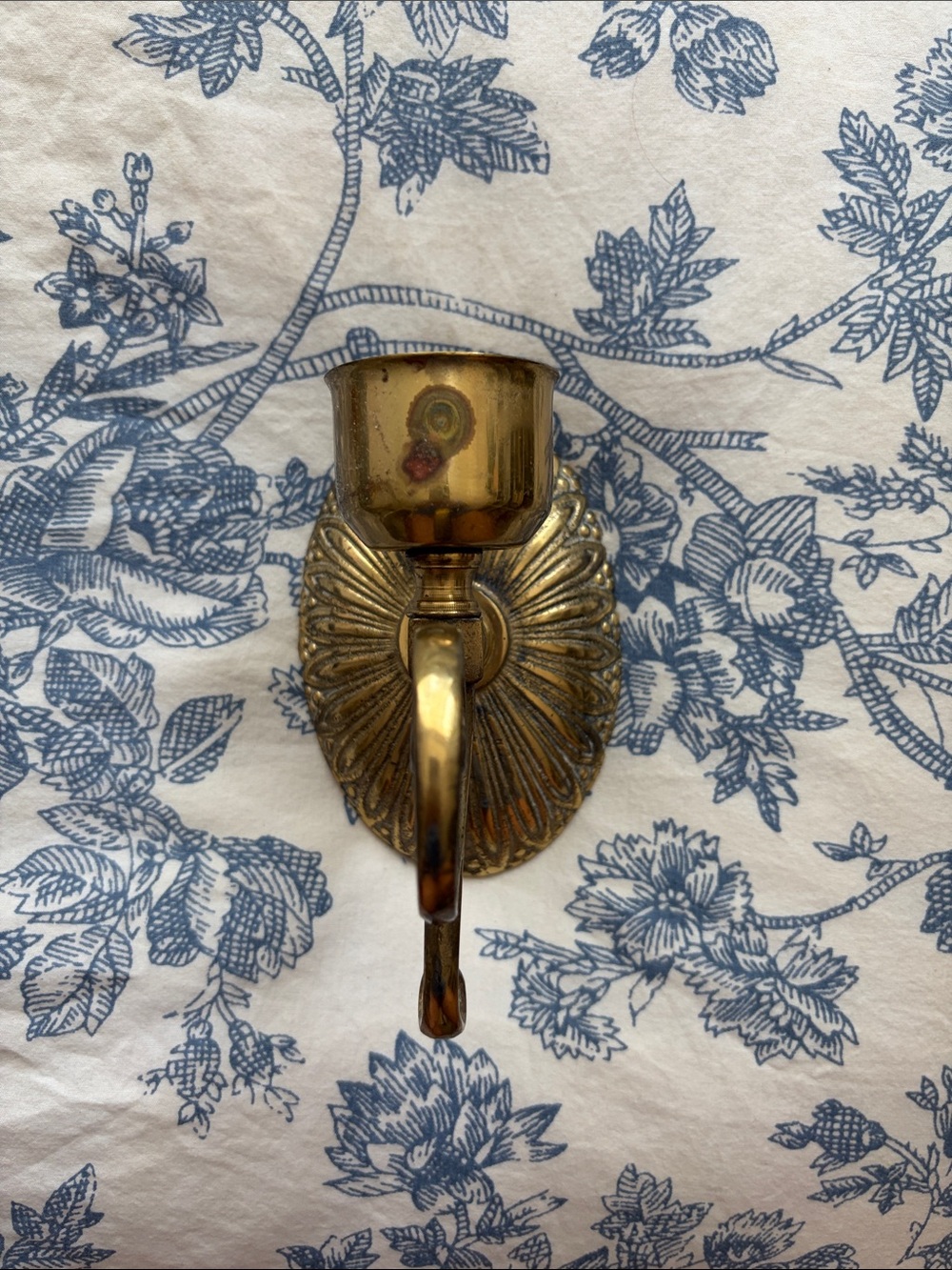 Antique-Style Brass Wall Candle Sconce - Polished Gold